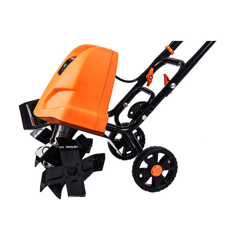 OT7A504 Tiller Electric Foldable Agriculture Garden Tool 4 Blades Adjustable Height 1000W